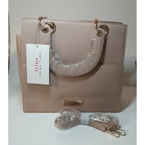 Trina Turk Vegan Leather Blush Pink Handbag Crossbody Strap Gold Hardware NWT